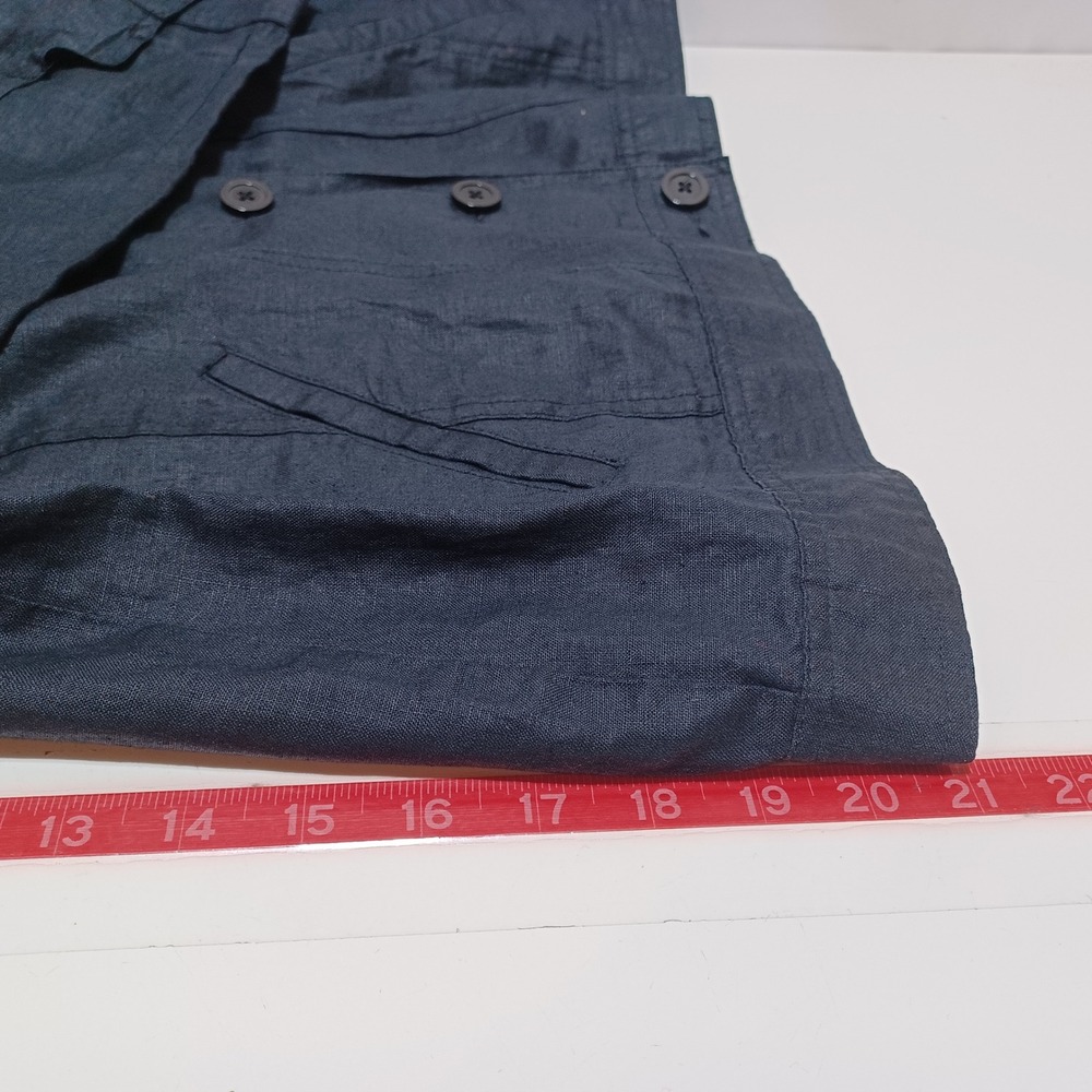 Linden Hill Linen Shirt Jacket Womens L Black Lagenlook Capsule Coastal Layer - Picture 7 of 8